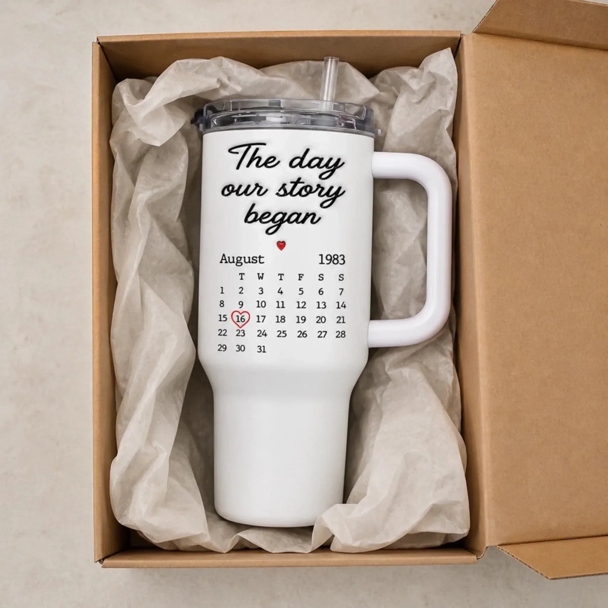 Custom 40 Oz Stainless Steel Tumbler With Handle - Personalized Anniversary Wedding Gifts For Husband And Wife, Him And Her - Keeping You For Life