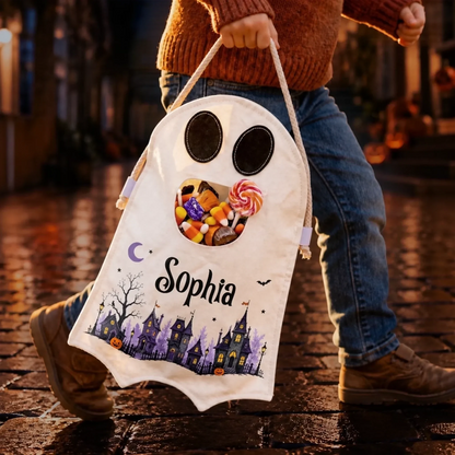 Custom Ghost Bag - Personalized Halloween Birthday Gifts For Kids - Trick Or Treat Smell My Feet