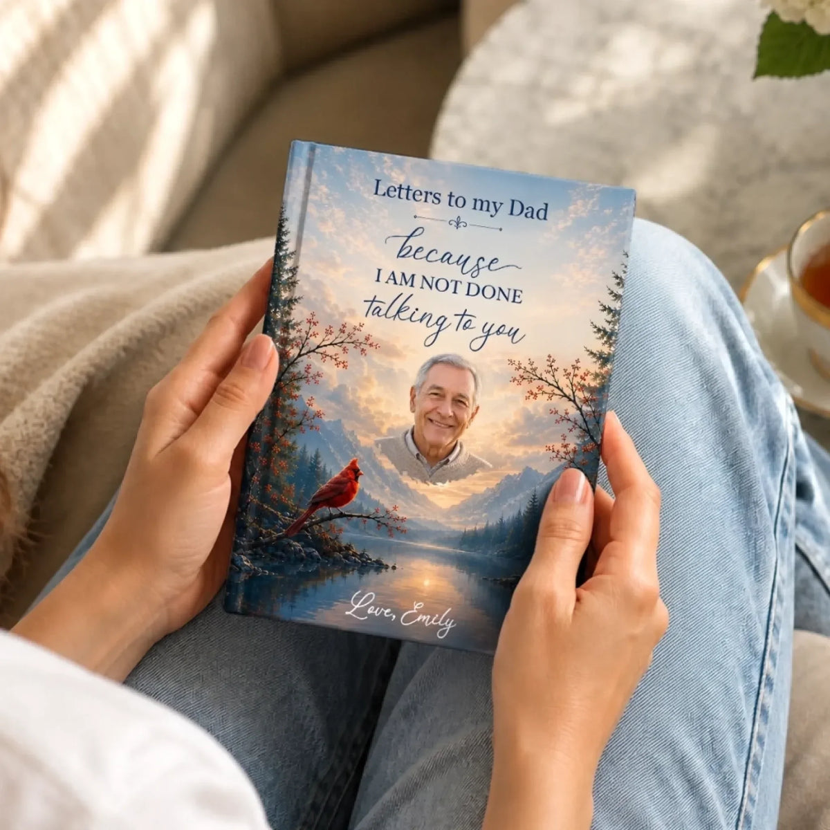 Custom Photo Hardcover Journal - Personalized Memorial Sympathy Gifts For Loss Of Mom, Dad - Your Love Still Guides Me Home