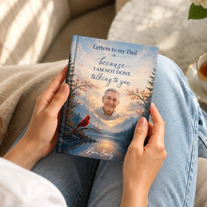 Custom Photo Hardcover Journal - Personalized Memorial Sympathy Gifts For Loss Of Mom, Dad - Your Love Still Guides Me Home