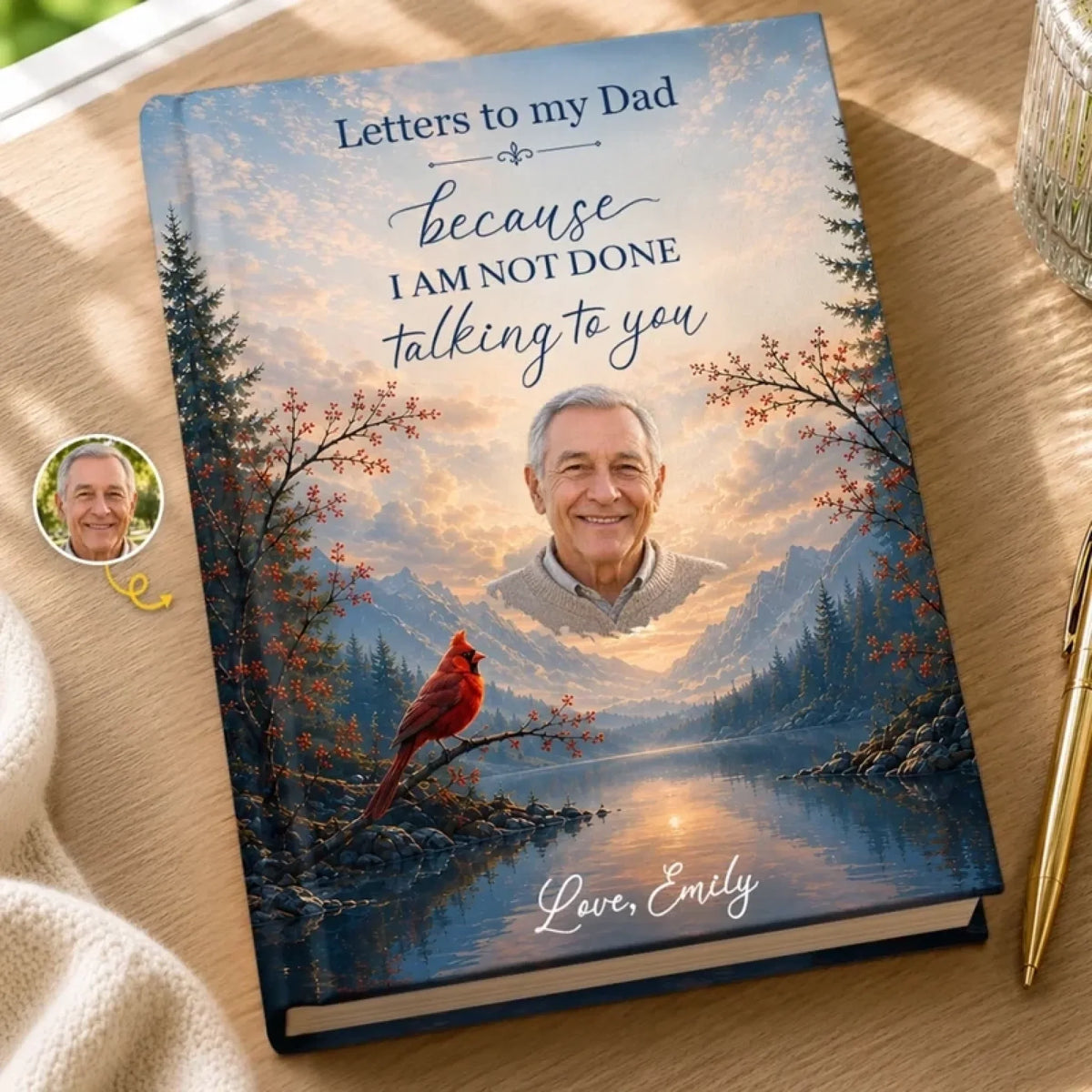 Custom Photo Hardcover Journal - Personalized Memorial Sympathy Gifts For Loss Of Mom, Dad - Your Love Still Guides Me Home