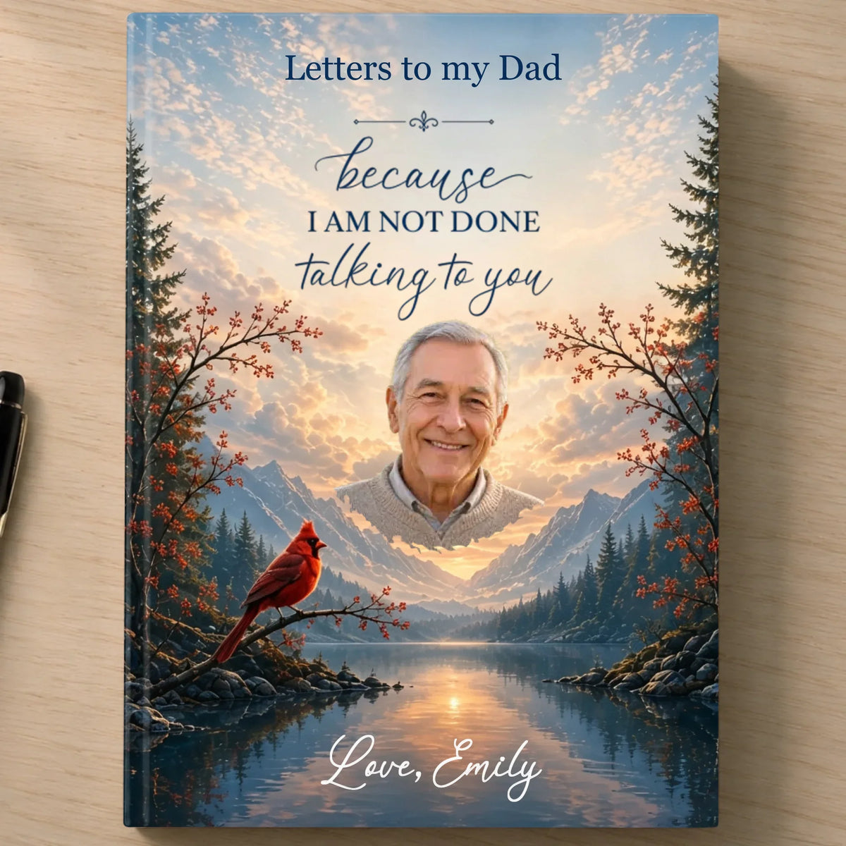 Custom Photo Hardcover Journal - Personalized Memorial Sympathy Gifts For Loss Of Mom, Dad - Your Love Still Guides Me Home