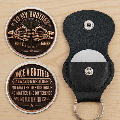 Custom Skeleton Pocket Hug - Personalized Birthday Gifts For Brother - Side By Side Or Miles Apart