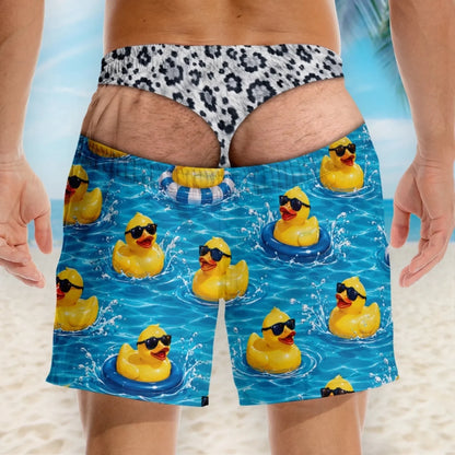 Custom Funny Men Swim Trunks - Personalized Birthday Gifts For Husband, Son, Grandson, Brothers, Grandpa, Dad, Yourself - Suns Out Legs Out