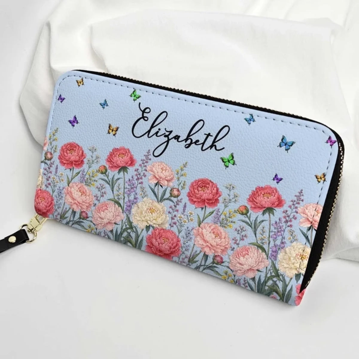 Custom Name & Birth Flower For Her, Teacher, Coworkers, Boss, Friends - Personalized Wallet