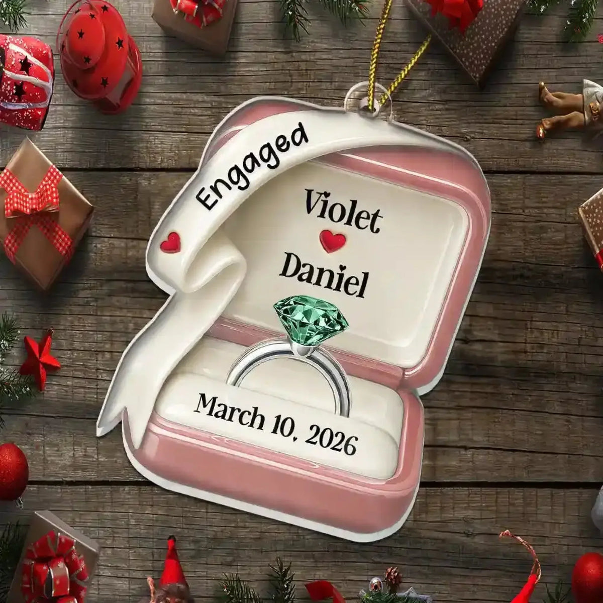 Custom Shaped Acrylic Ornament - Personalized Anniversary Wedding Gifts For Husband And Wife, Him And Her - She Said Yes