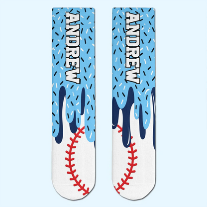 Custom Sport Crew Socks - Personalized Birthday Gifts For Sports Fans, Sports Lovers - Born To Play Hard