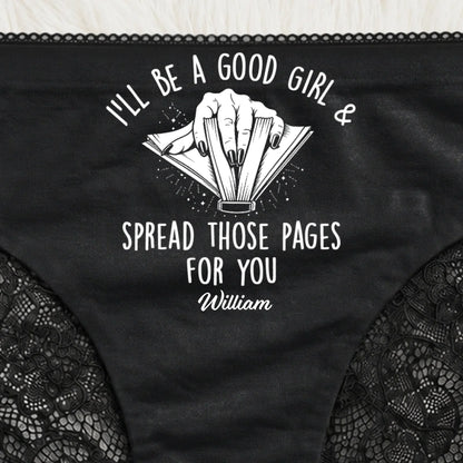 Custom Panty - Personalized Funny Book Lover Underwear Gift For Wife, Girlfriend, Book Worm - My Good Girl Reads