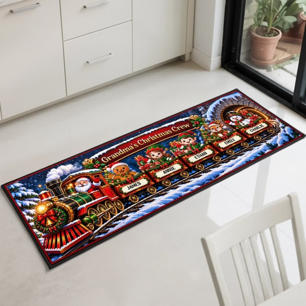 Custom Runner Rug - Personalized Christmas Birthday Gifts For Grandma, Grandpa - Little Ones Make The Season Merry