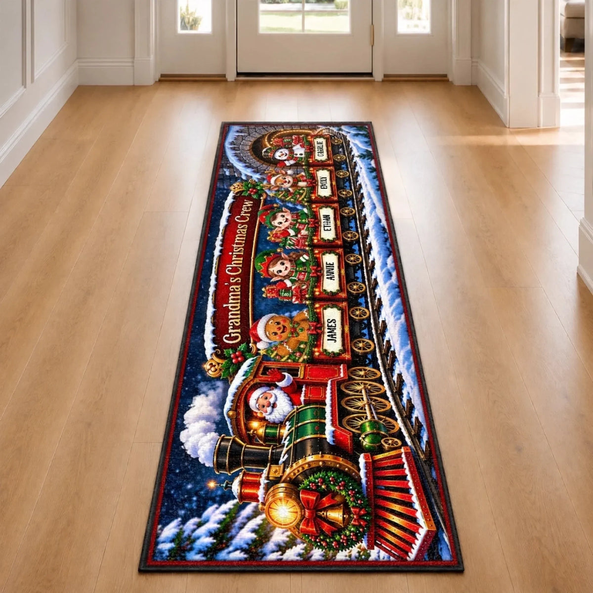 Custom Runner Rug - Personalized Christmas Birthday Gifts For Grandma, Grandpa - Little Ones Make The Season Merry