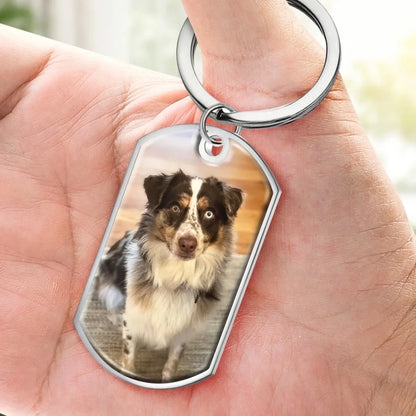 Custom Pet Photo Keychain - Personalized Sympathy Gifts For Pet Lovers - Forever In My Heart