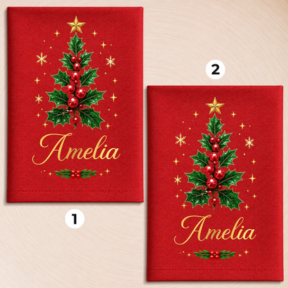 Custom Cotton Napkin - Personalized Christmas Birthday Gifts For Mom, Dad, Brother, Sister - Merry Christmas, Sweet Family