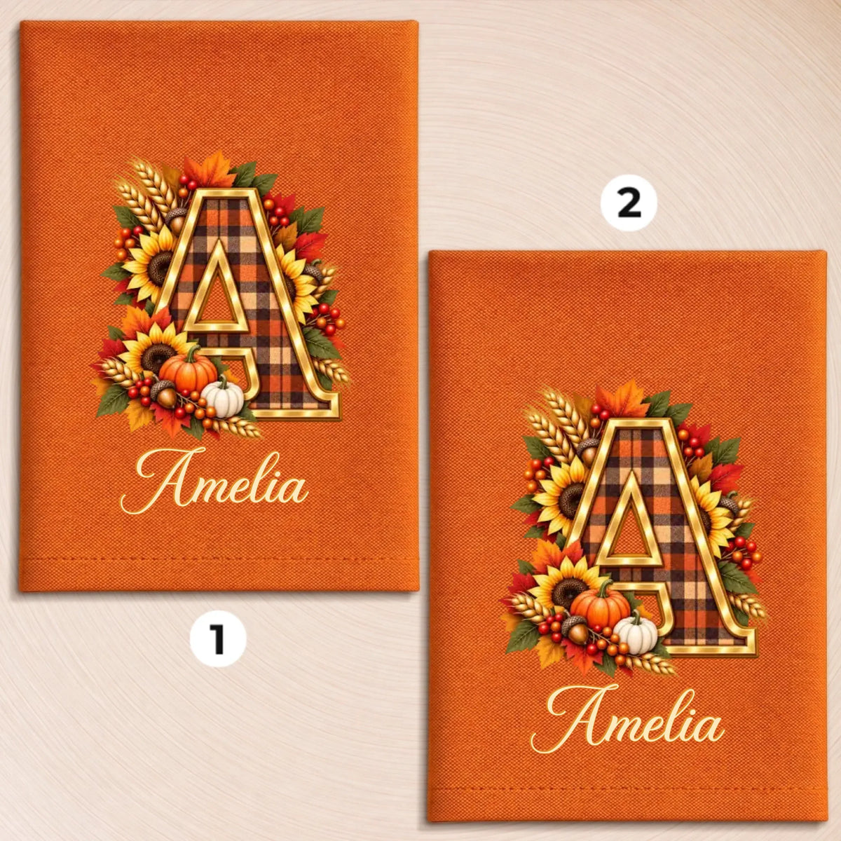 Custom Cotton Napkin - Personalized Birthday Gifts For Mom, Dad, Brother, Sister - Warm Fall Wishes To All