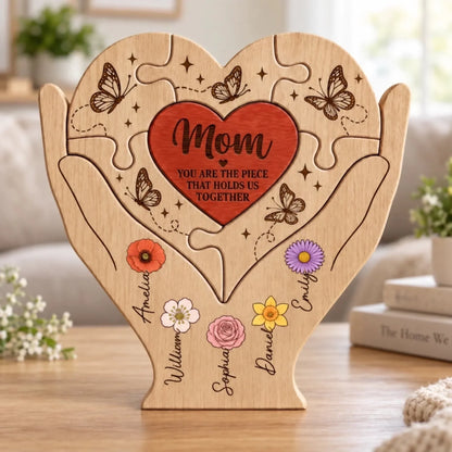 Custom Shaped Wooden Art Puzzle - Personalized Mother's Day Father's Day Birthday Gifts For Mom, Dad, Grandma, Grandpa - Where Every Piece Holds Love