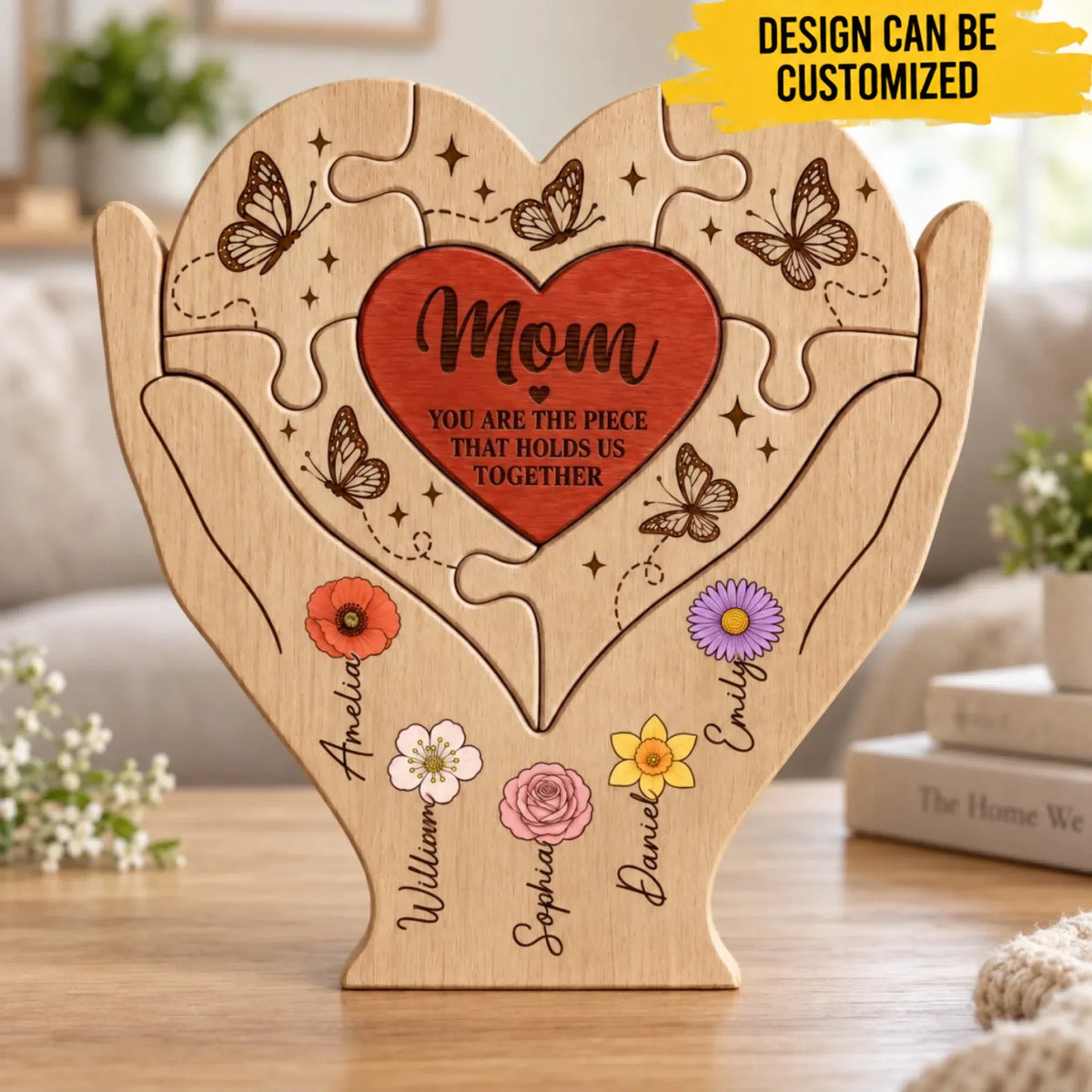 Custom Shaped Wooden Art Puzzle - Personalized Mother's Day Father's Day Birthday Gifts For Mom, Dad, Grandma, Grandpa - Where Every Piece Holds Love