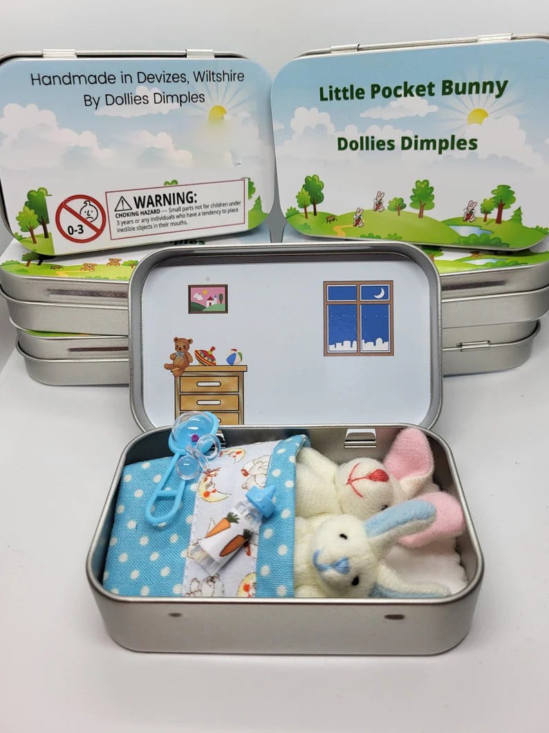 🔥Easter Best Gift - BUY 1 GET 1 FREE!!🎁🐇Bunny Mummy Tiny Plush Pocket Tin