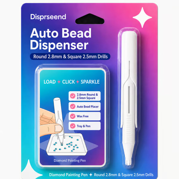 🔥 Last Day 50% OFF – 💎 Automatic Painting Bead Dispenser Pen & Tray Set