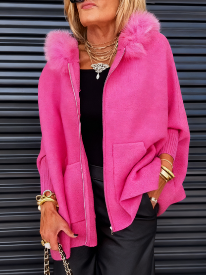 🎄 Hot Christmas sale 70% OFF & free shipping🧥Women's Fur Collar Solid Color Casual Jacket