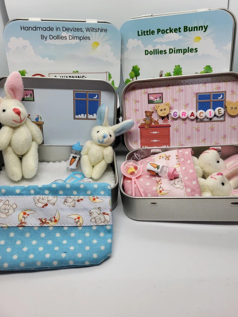 🔥Easter Best Gift - BUY 1 GET 1 FREE!!🎁🐇Bunny Mummy Tiny Plush Pocket Tin