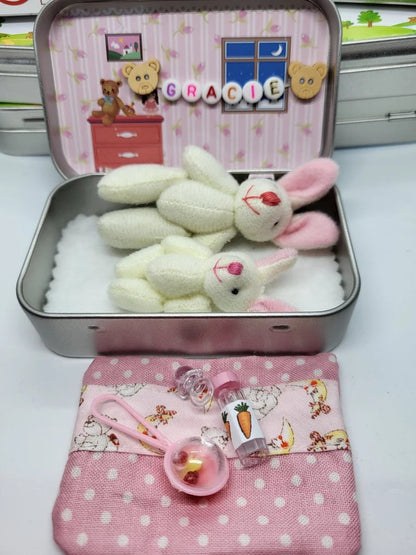 🔥Easter Best Gift - BUY 1 GET 1 FREE!!🎁🐇Bunny Mummy Tiny Plush Pocket Tin