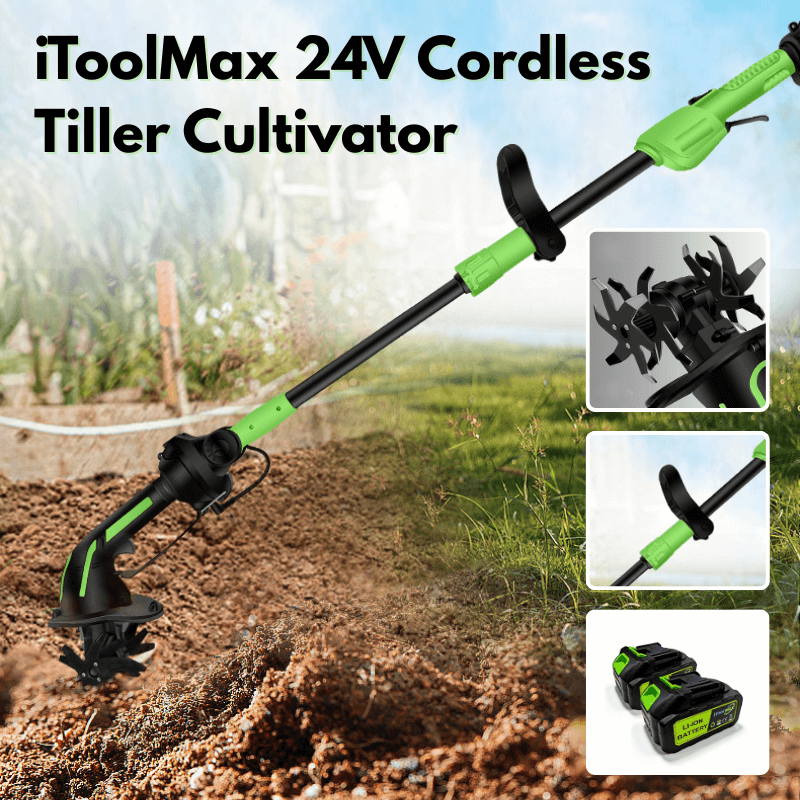 Ndreasdw™2-IN-1 Cordless Tiller & Cultivator with Extension Pole