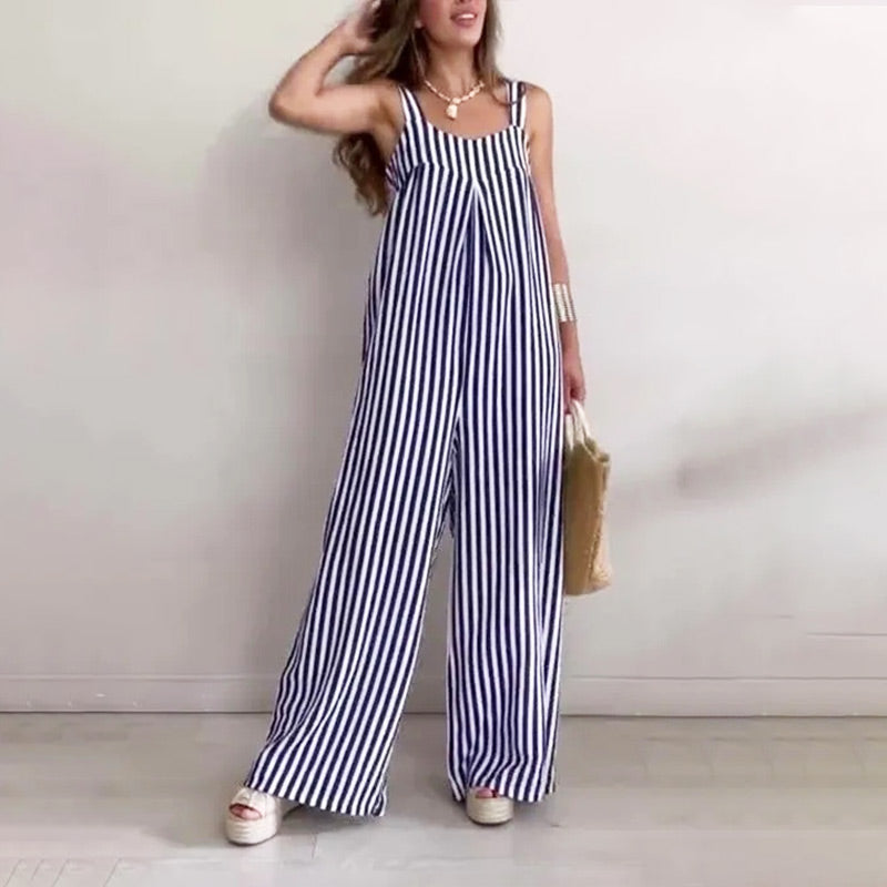 🔥 Refuse to dress anxiously! Striped loose jumpsuit|A set of Fengshen ✨ sale