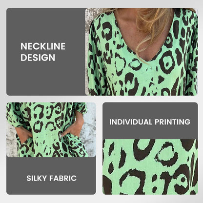 🔔 Festive Season Special: Chill with 78% OFF! 🎄V-Neck Printed Flowy Dress with Pockets