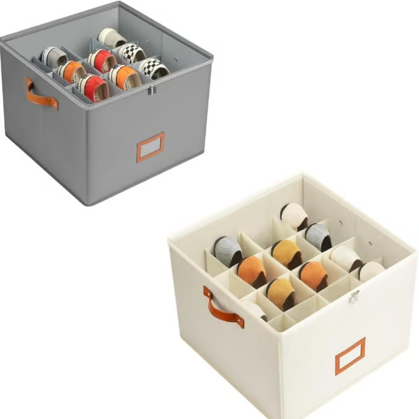 ⏰🔥LIMITED TIME 50% OFF! 👟 Fabric Shoe Organizer Storage Box – Foldable, Large Capacity, Dustproof & Breathable for Closet & Bedroom 🧺✨-UK
