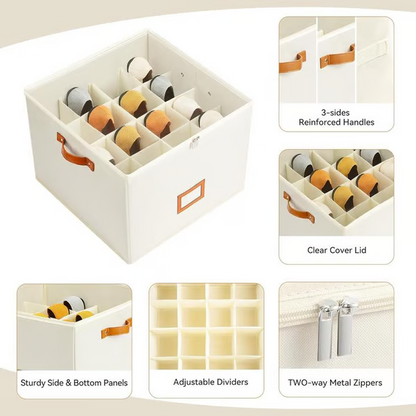 ⏰🔥LIMITED TIME 50% OFF! 👟 Fabric Shoe Organizer Storage Box – Foldable, Large Capacity, Dustproof & Breathable for Closet & Bedroom 🧺✨-UK