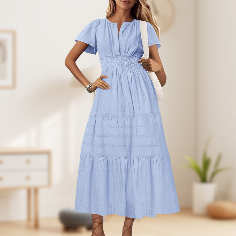 💕HOT SALE 55% OFF💕Women's Boho Chic Smocked Waist Maxi Dress