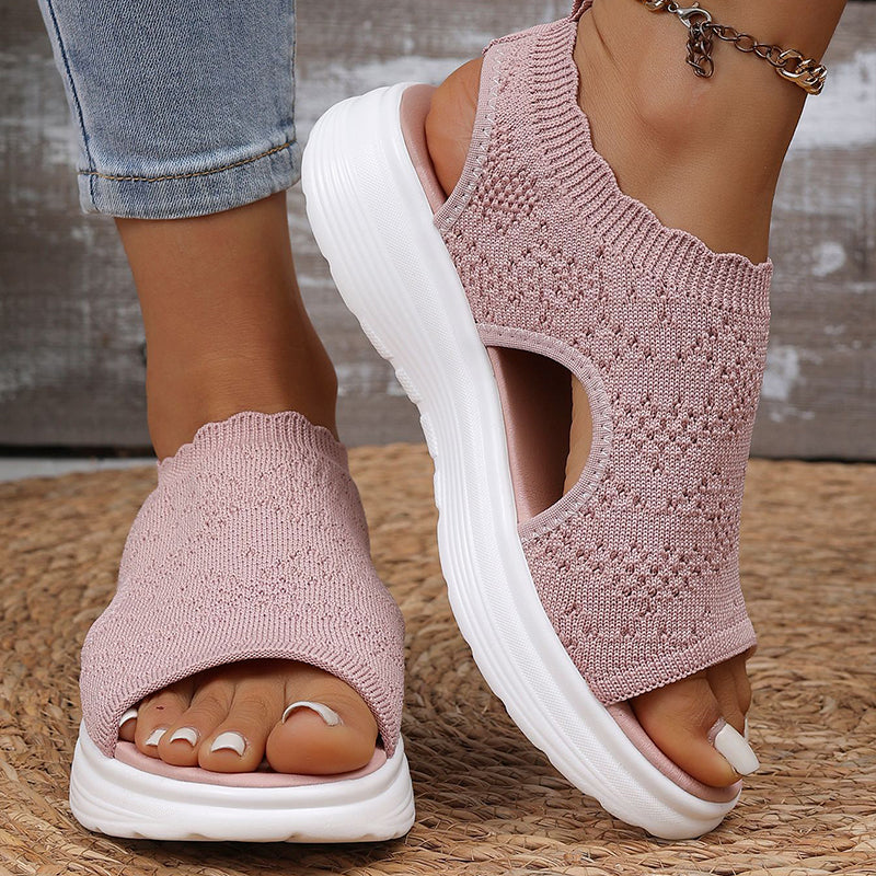 ⏳2026 Summer Hot Sale 50% OFF🎁🔥Women's Breathable Knit Platform Sandals
