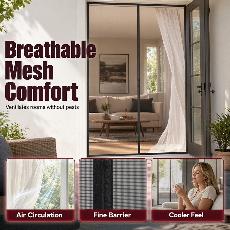 ✨️Last Day 50% OFF🚪✨ MAGNETIC BUG-FREE DOOR SCREEN – INSTANTLY KEEPS OUT FLIES, MOSQUITOES & WASPS! ✅ Self-Closing • Easy No-Drill Install • Pet & Kid Friendly