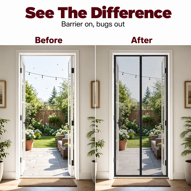 ✨️Last Day 50% OFF🚪✨ MAGNETIC BUG-FREE DOOR SCREEN – INSTANTLY KEEPS OUT FLIES, MOSQUITOES & WASPS! ✅ Self-Closing • Easy No-Drill Install • Pet & Kid Friendly
