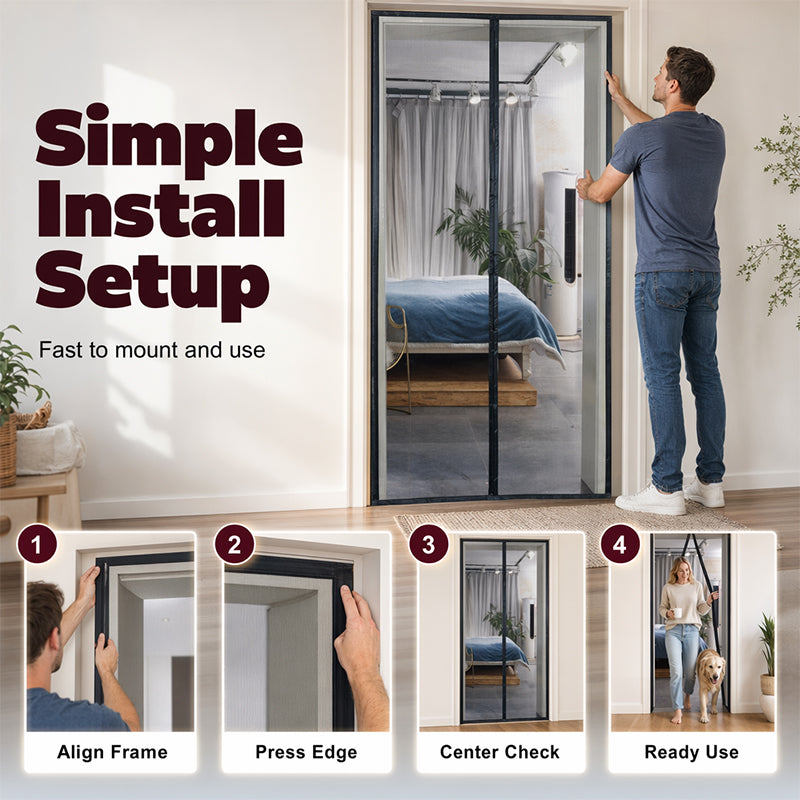 ✨️Last Day 50% OFF🚪✨ MAGNETIC BUG-FREE DOOR SCREEN – INSTANTLY KEEPS OUT FLIES, MOSQUITOES & WASPS! ✅ Self-Closing • Easy No-Drill Install • Pet & Kid Friendly