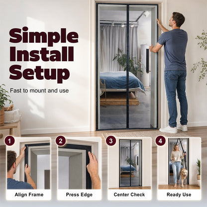 ✨️Last Day 50% OFF🚪✨ MAGNETIC BUG-FREE DOOR SCREEN – INSTANTLY KEEPS OUT FLIES, MOSQUITOES & WASPS! ✅ Self-Closing • Easy No-Drill Install • Pet & Kid Friendly