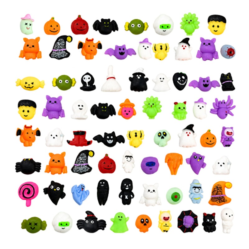 ✨🎃Halloween Squishies Stress Relief Toy Set, Classic Pumpkin/Ghost/Bat Shapes, Super Soft TPR Material with Elastic Squeeze Feel🧹Washable & Durable, Assorted 24/36/50pcs for Party Favors, Classroom Rewards & Trick-or-Treat🦇🪄