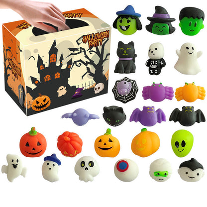 ✨🎃Halloween Squishies Stress Relief Toy Set, Classic Pumpkin/Ghost/Bat Shapes, Super Soft TPR Material with Elastic Squeeze Feel🧹Washable & Durable, Assorted 24/36/50pcs for Party Favors, Classroom Rewards & Trick-or-Treat🦇🪄